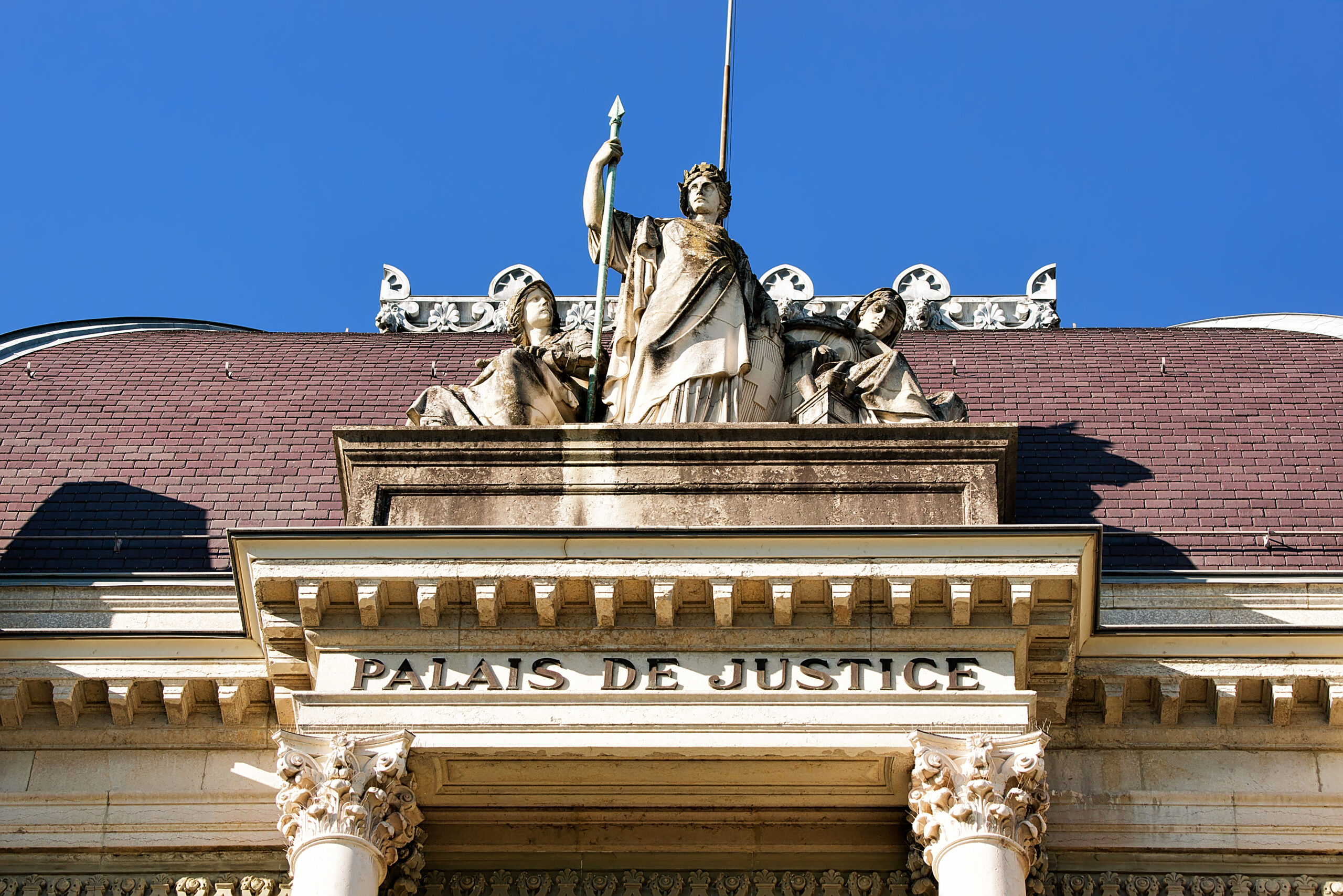 Fragment of Palace de Justice Montbenon in Lausanne