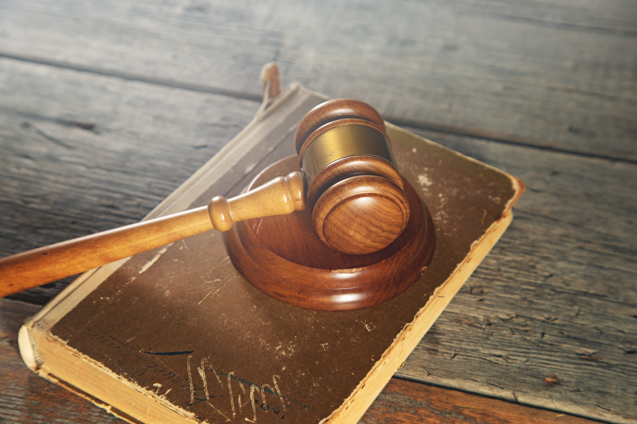 Judge’s gavel on a book